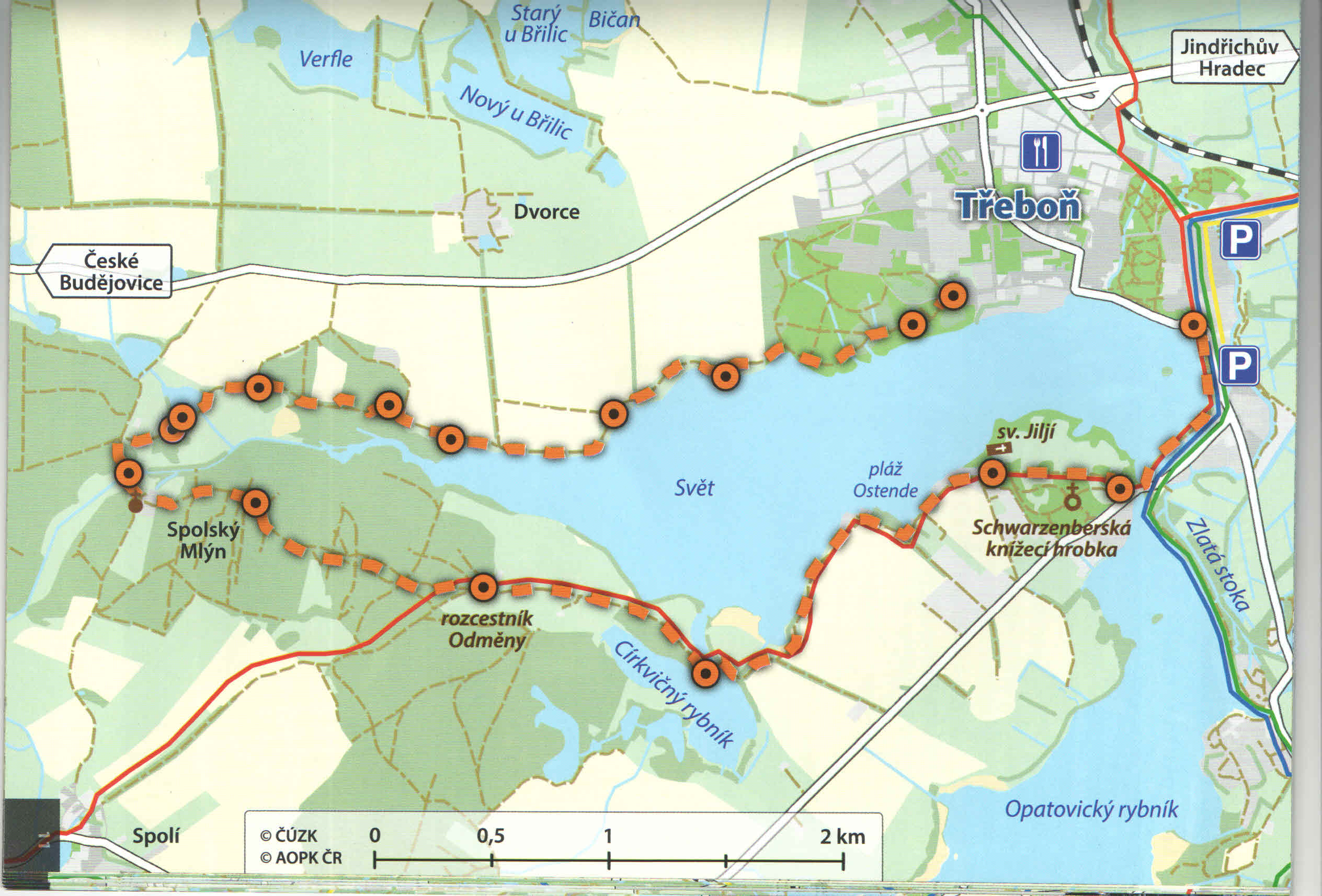 Mapa naučné stezky Cesta kolem Světa