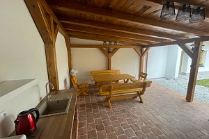 Apartmán na chalupě "Borovanské baroko" s uzavřeným dvorkem